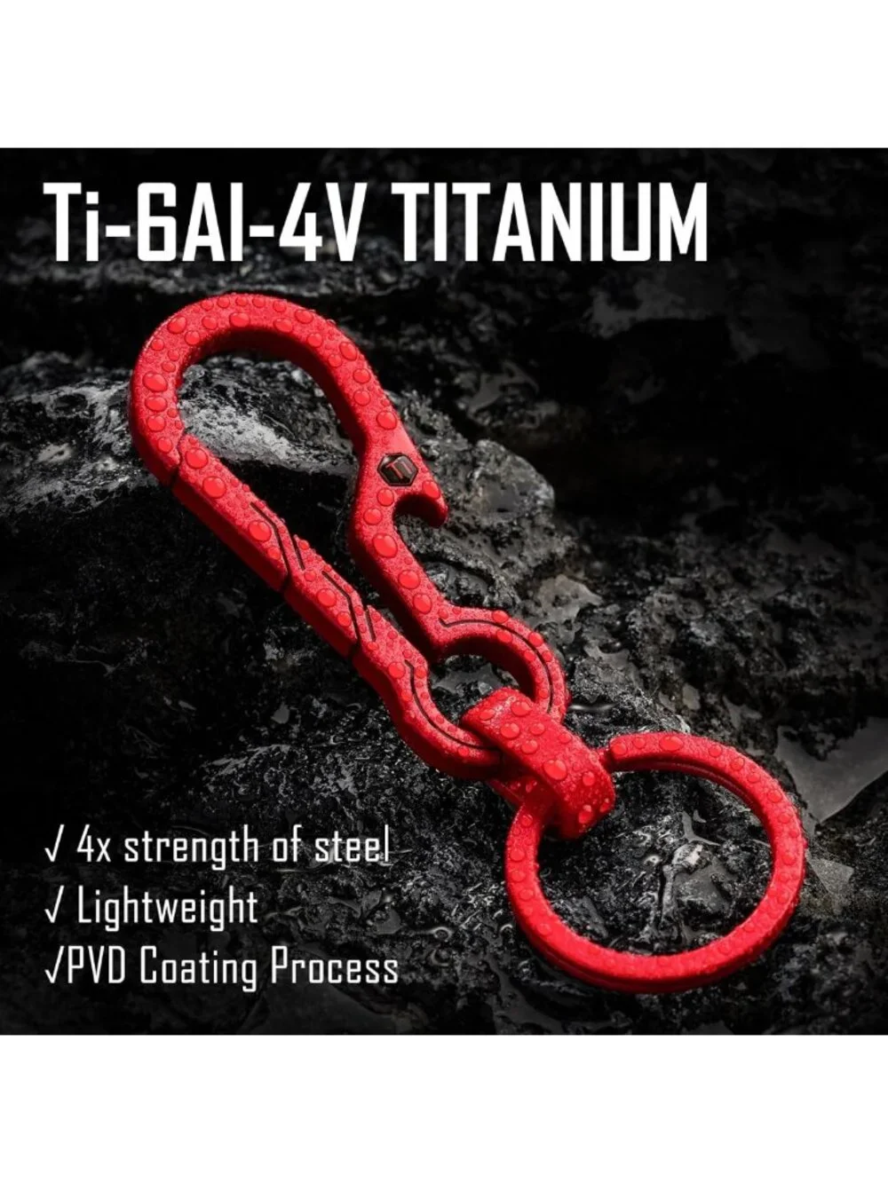 Titanium EDC Keychain Clip & Bottle Opener - Durable, Lightweight, Everyday
